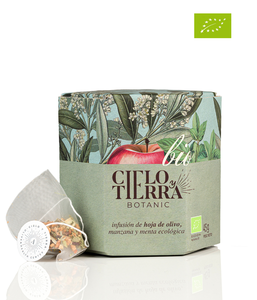 Bio-Olivenblättertee mit Apfel und Minze